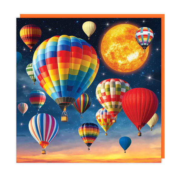 Heißluftballons 3D Grußkarte