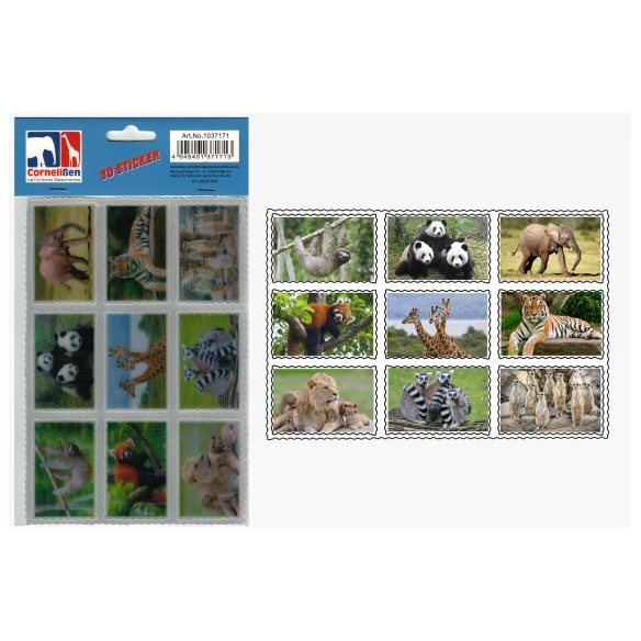3D Sticker Zootiere 9er Set